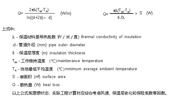 電伴熱計算公式